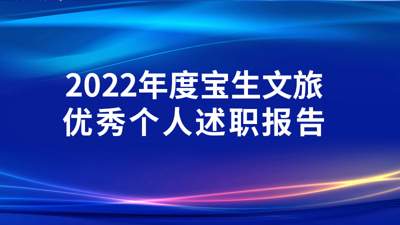 2022年度宝生文旅优秀个人述职报告