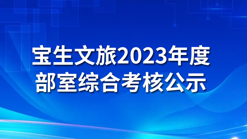 宝生文旅2023年度部室综合考核公示
